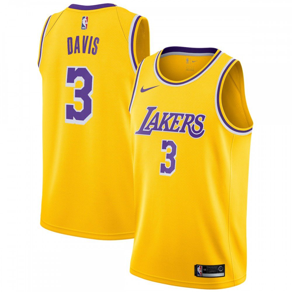 Anthony Davis Los Angeles Lakers 2019/20 Swingman Jersey Gold - Icon Edition-Pro Kit Vault | Brand New 26/27 Sports Jerseys